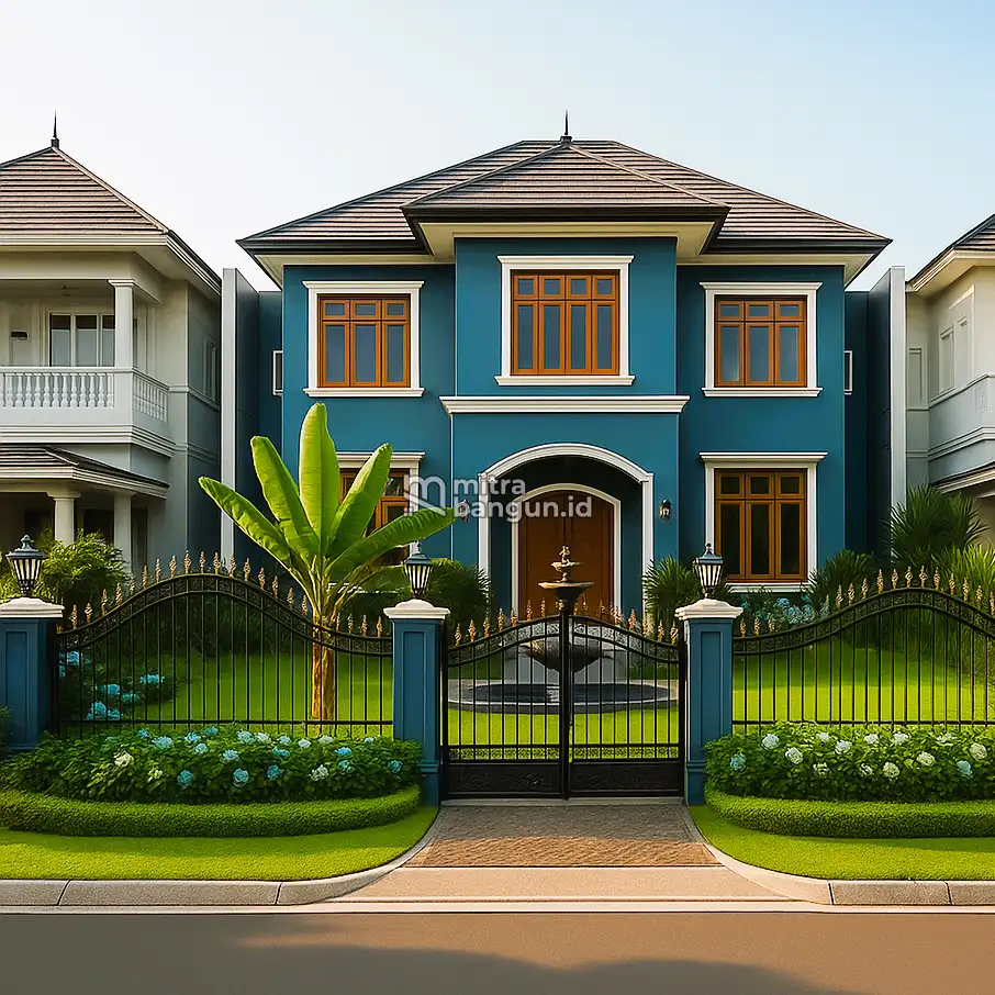 Taman Depan Rumah Minimalis Modern dengan air mancur