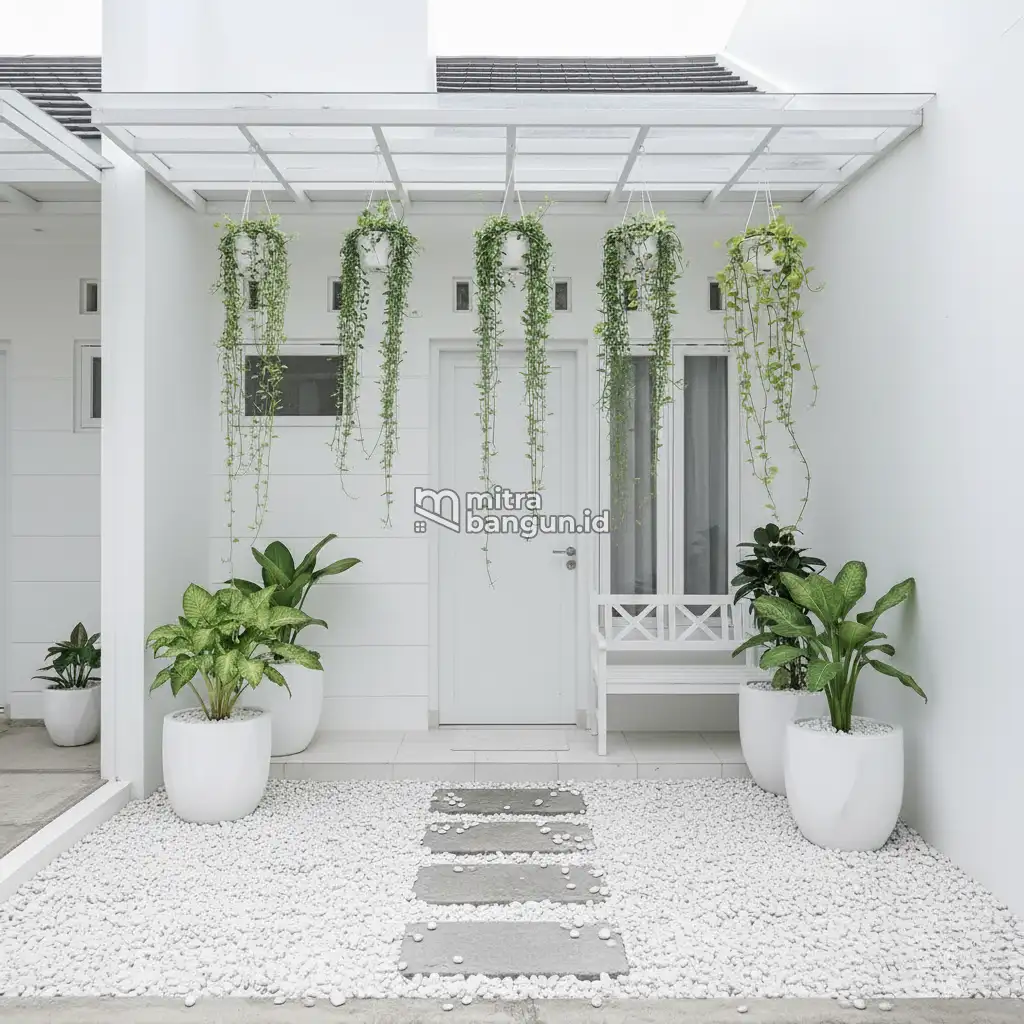 Taman Depan Rumah Minimalis Putih