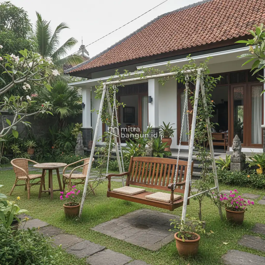Taman Depan Rumah Pakai Ayunan