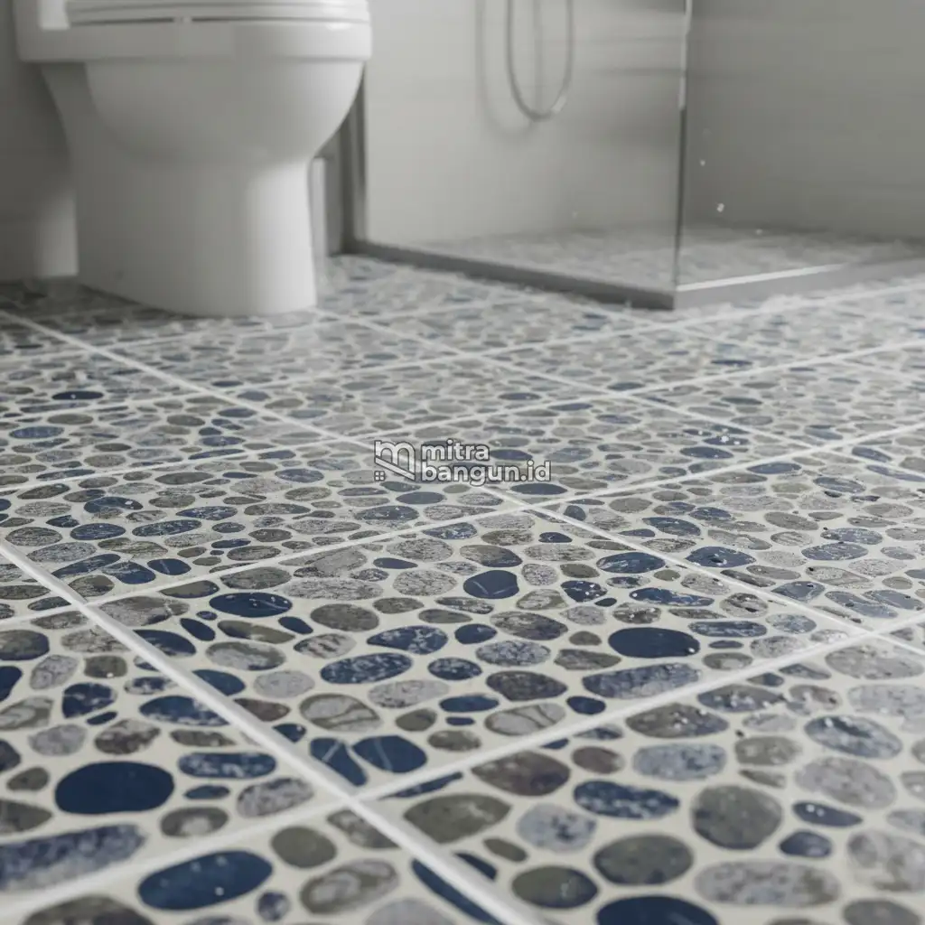 keramik lantai koral di kamar mandi