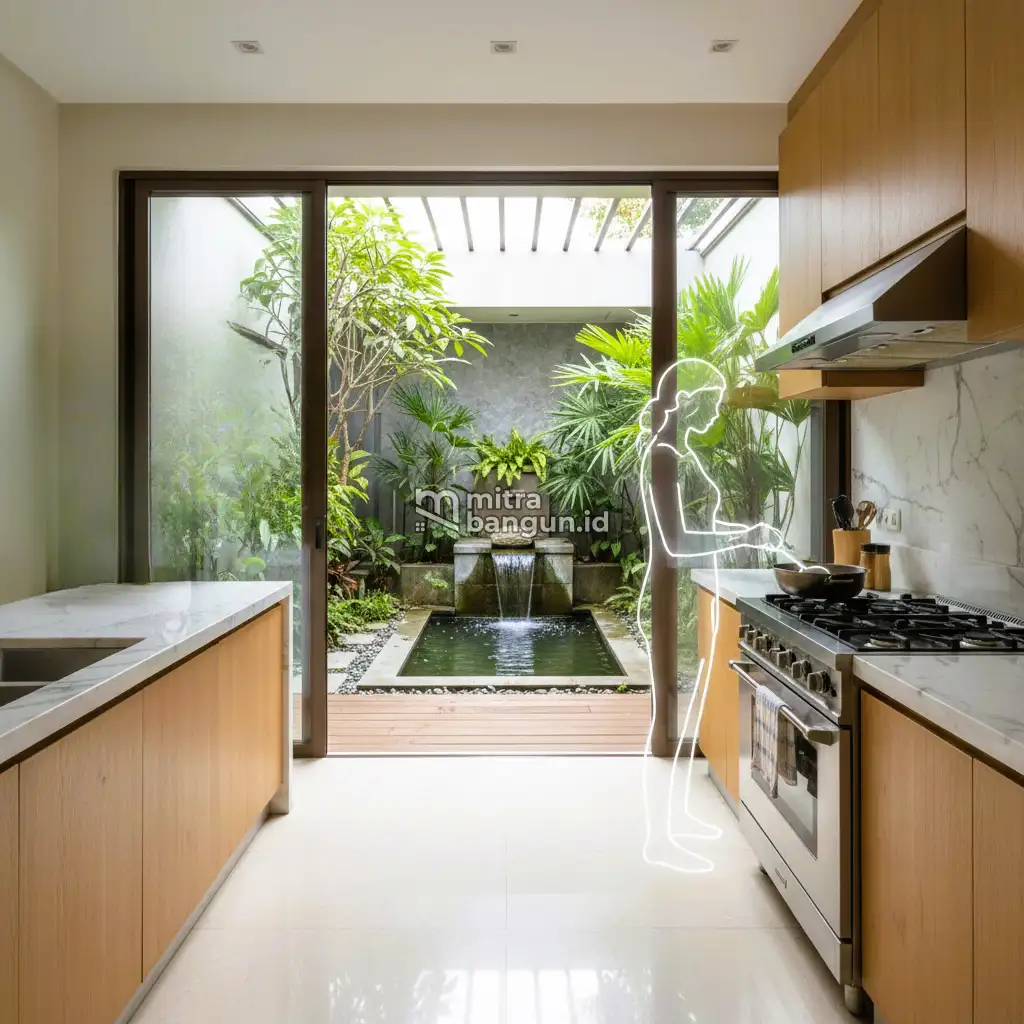 Inspirasi Dapur dan Taman Belakang Ada Kolam Kecil