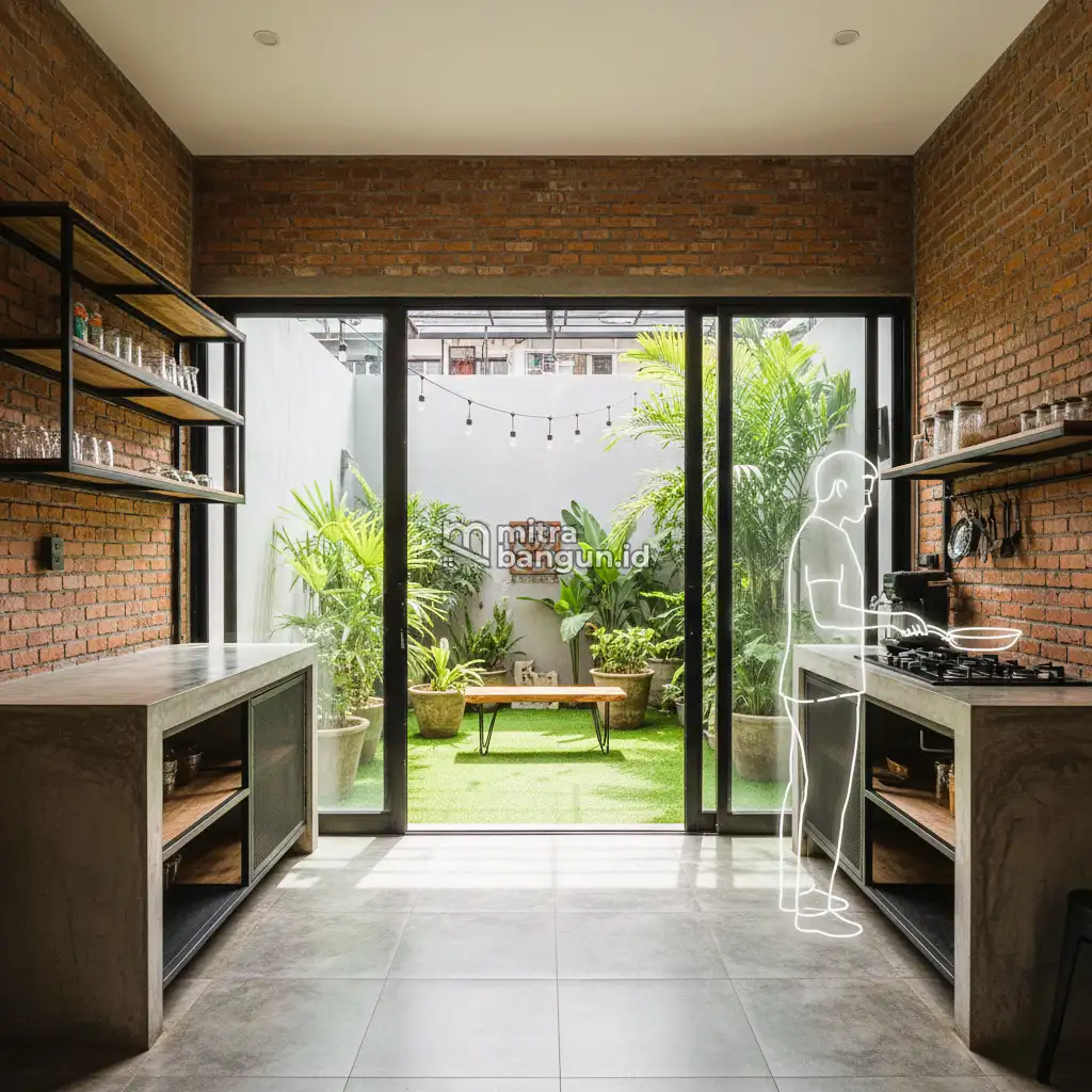 Inspirasi Dapur dan Taman Belakang Rumah Industrial