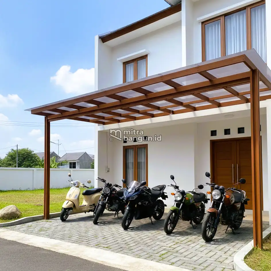 Konsep Terbuka dengan Pergola Kayu