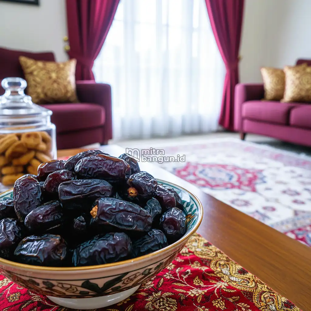 Ruang tamu lebaran dengan kurma