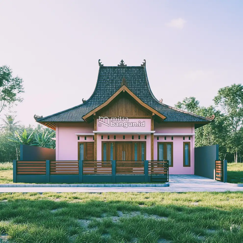 Rumah Joglo nuansa pink