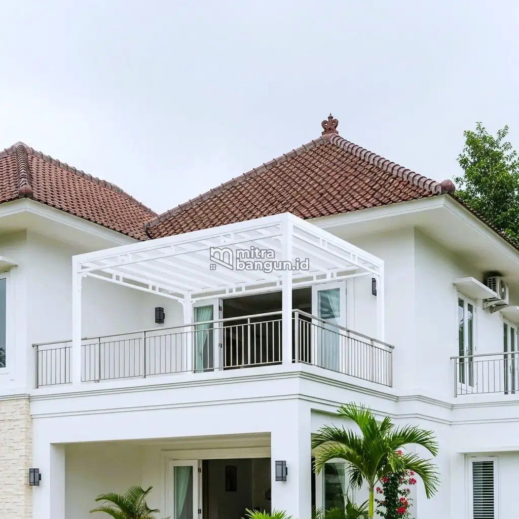 model kanopi putih di rumah