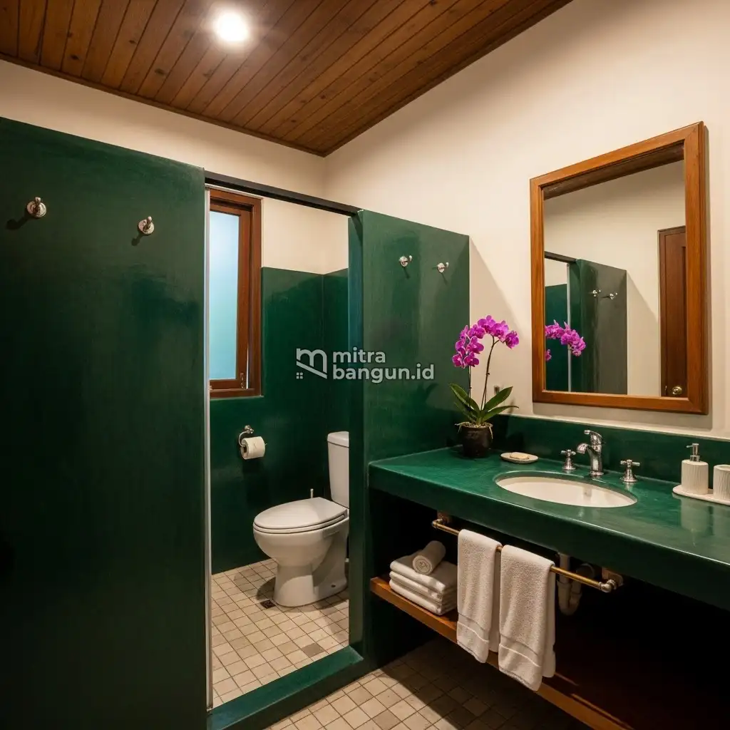 warna chat kamar mandi hijau