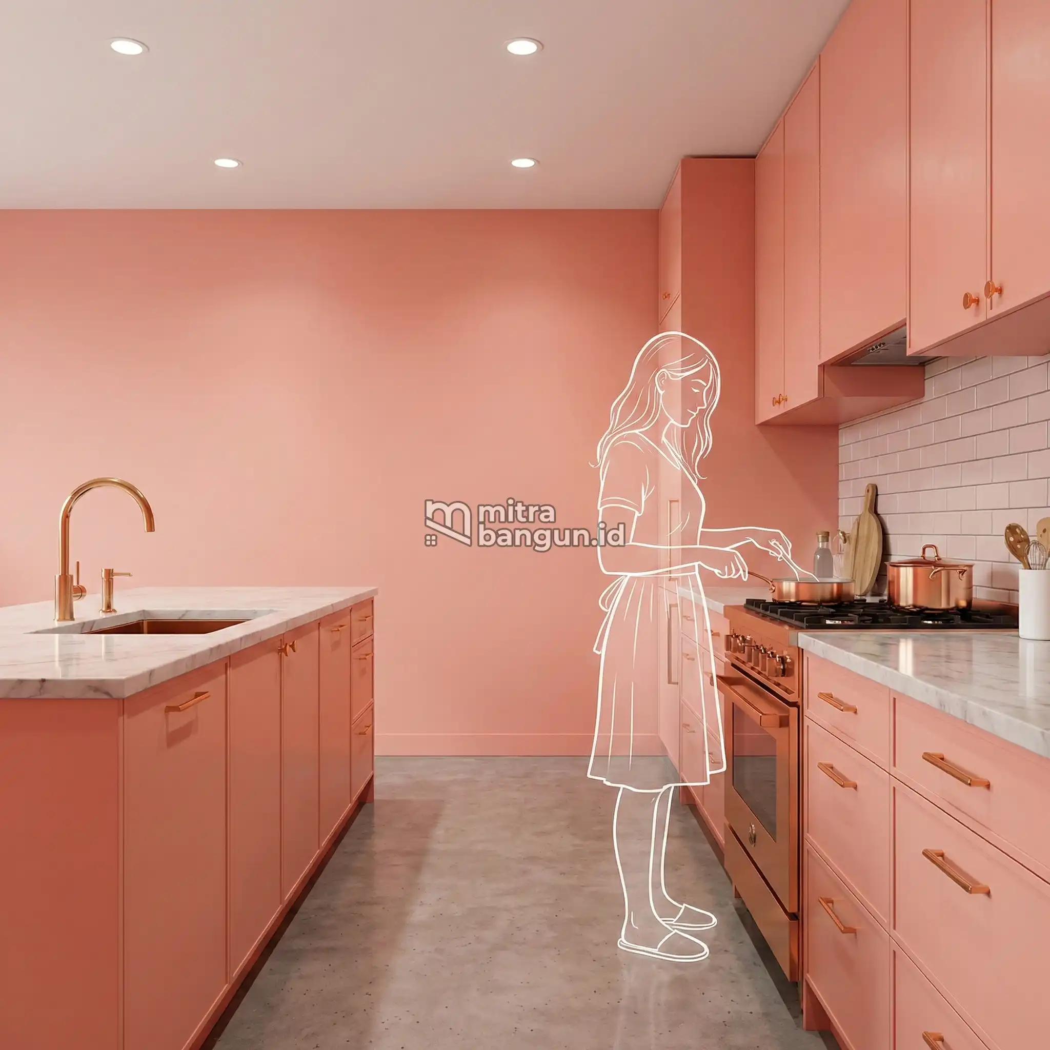 Dapur warna pink salem