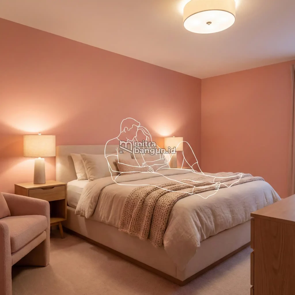 Kamar Tidur Pink Salem yang Romantis dan Tenang