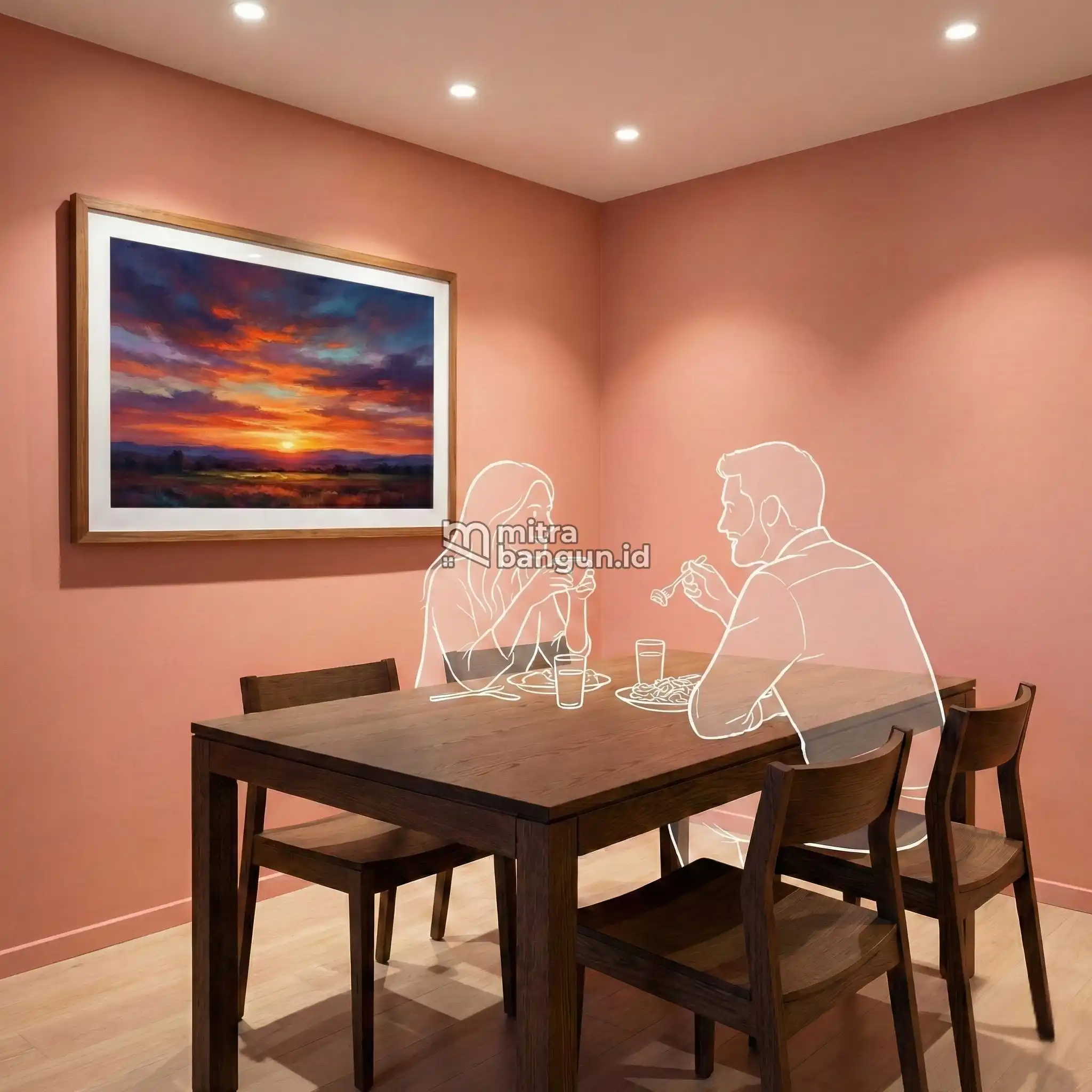 Ruang Makan Warna Pink Salem
