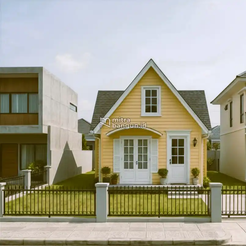 cat rumah warna kuning asli tampak depan