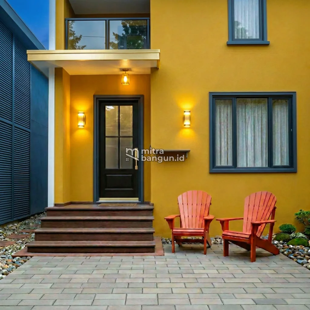 cat rumah warna kuning emas