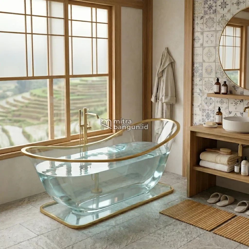 model bak kamar mandi di ruang oriental