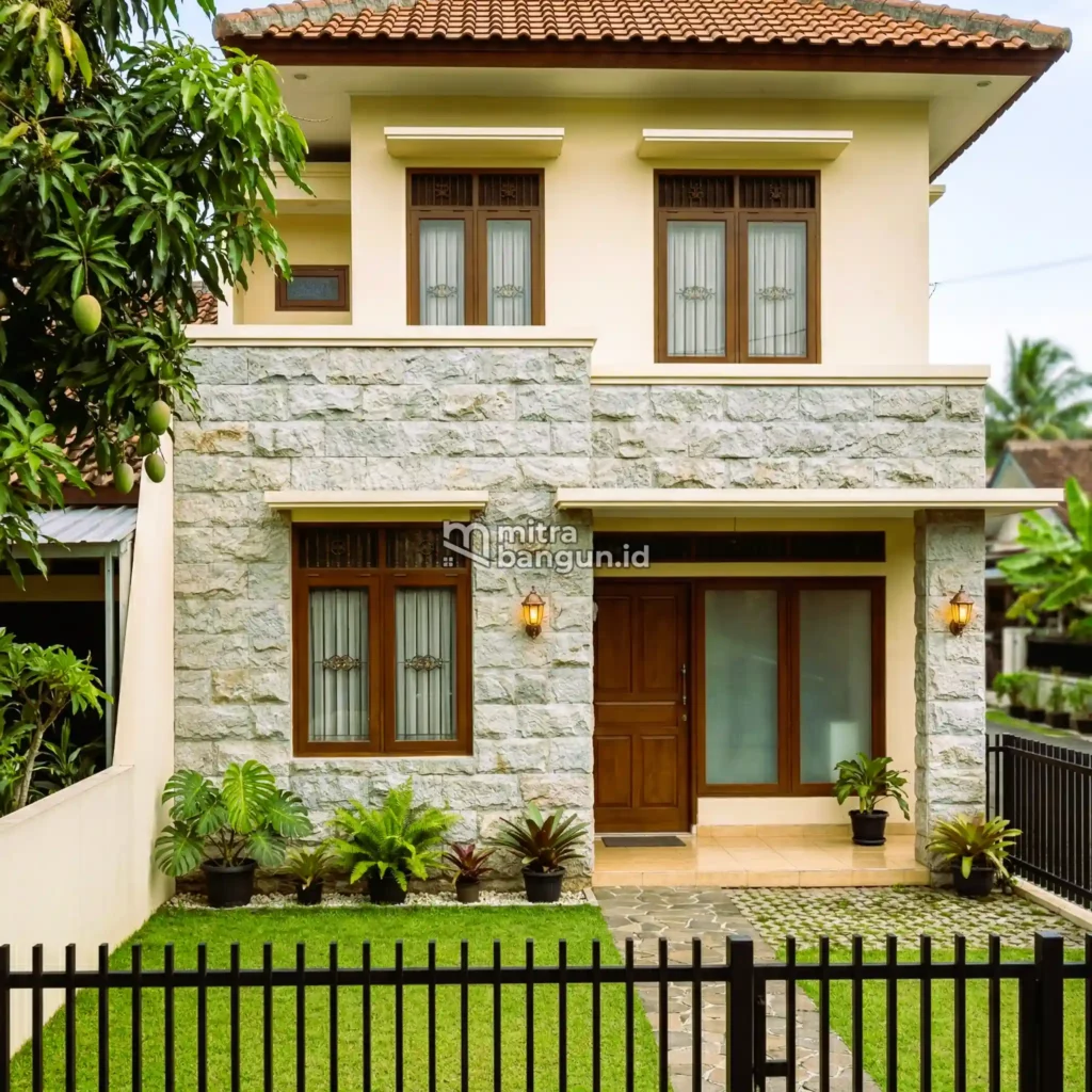 Granit Abu Semi Putih untuk Dinding Depan Rumah