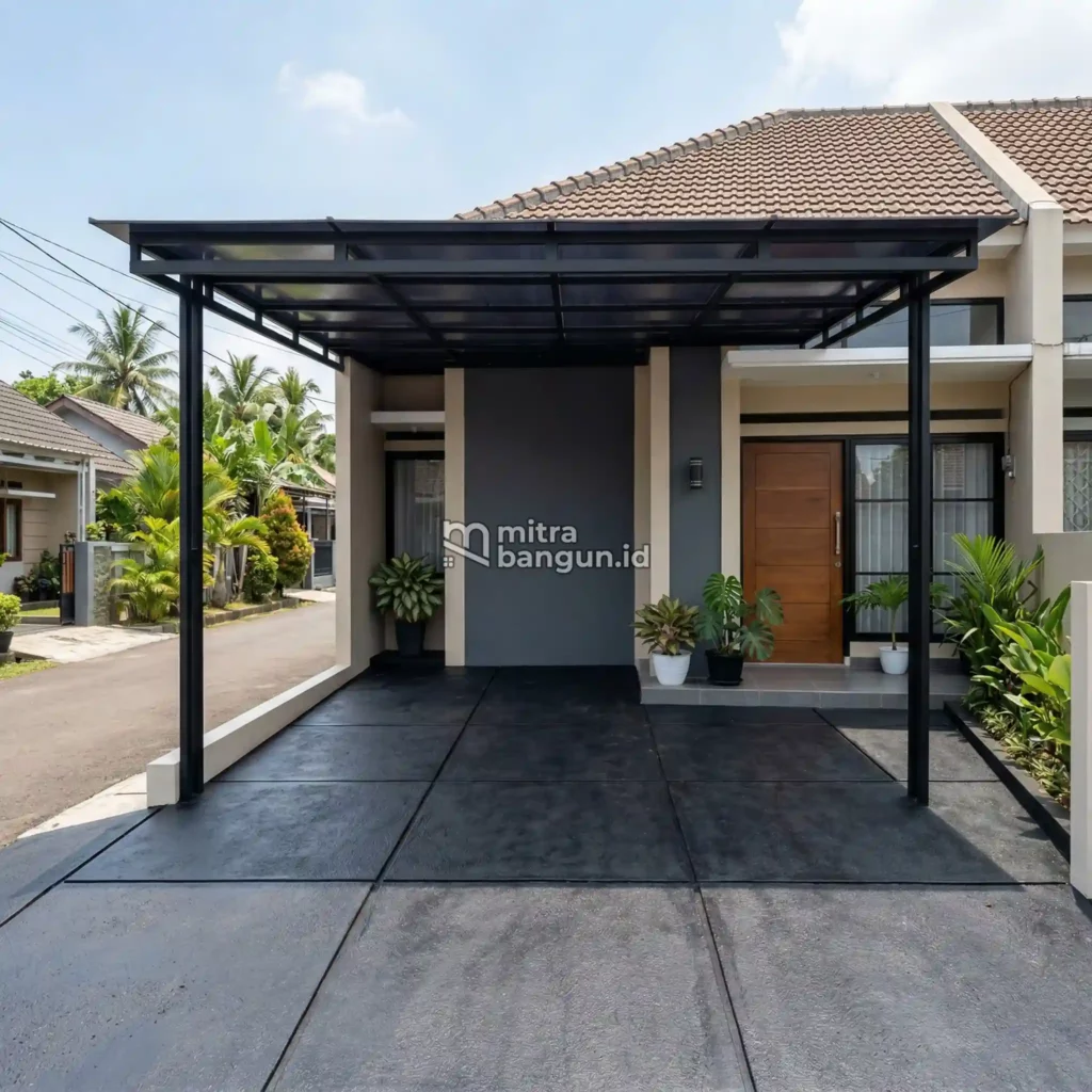 Model Lantai Carport Minimalis Rabat Beton