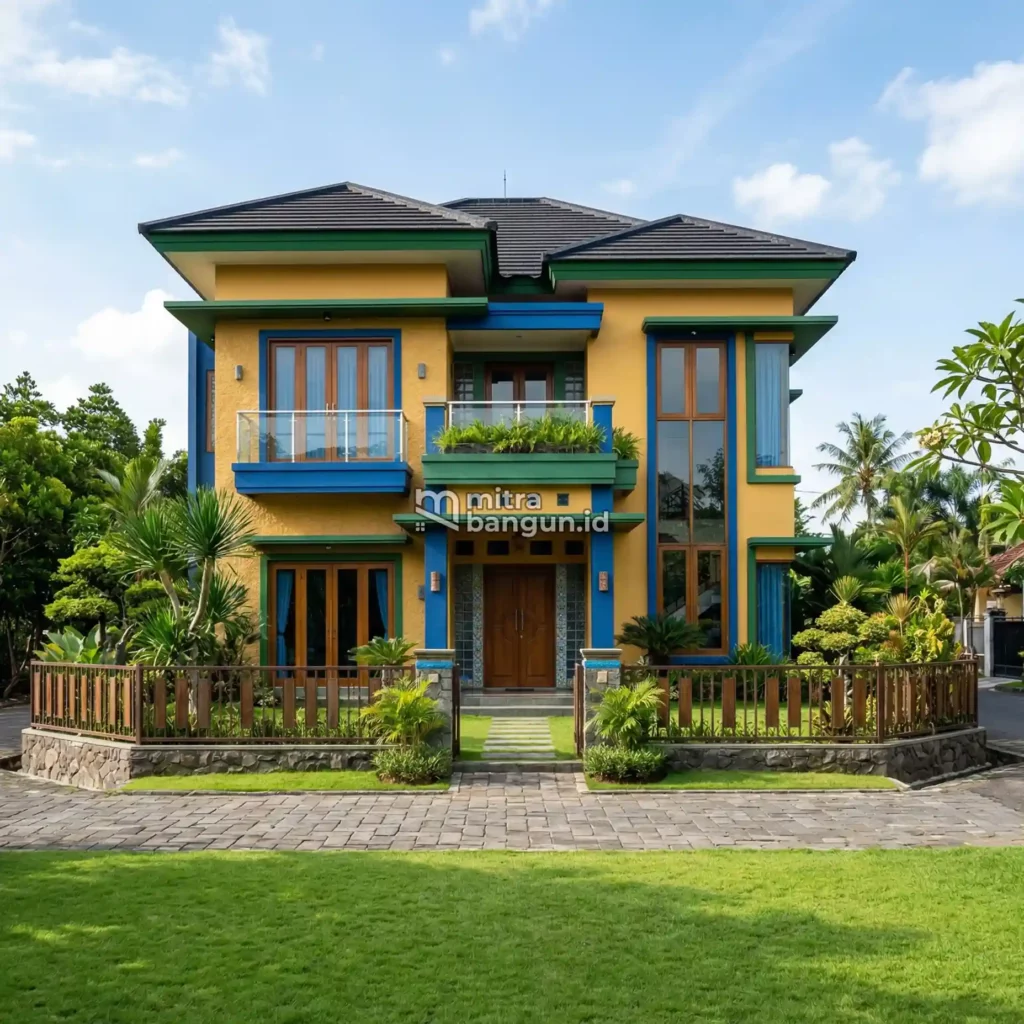 rumah warna kuning Mudah Dipadukan dengan Warna Lain