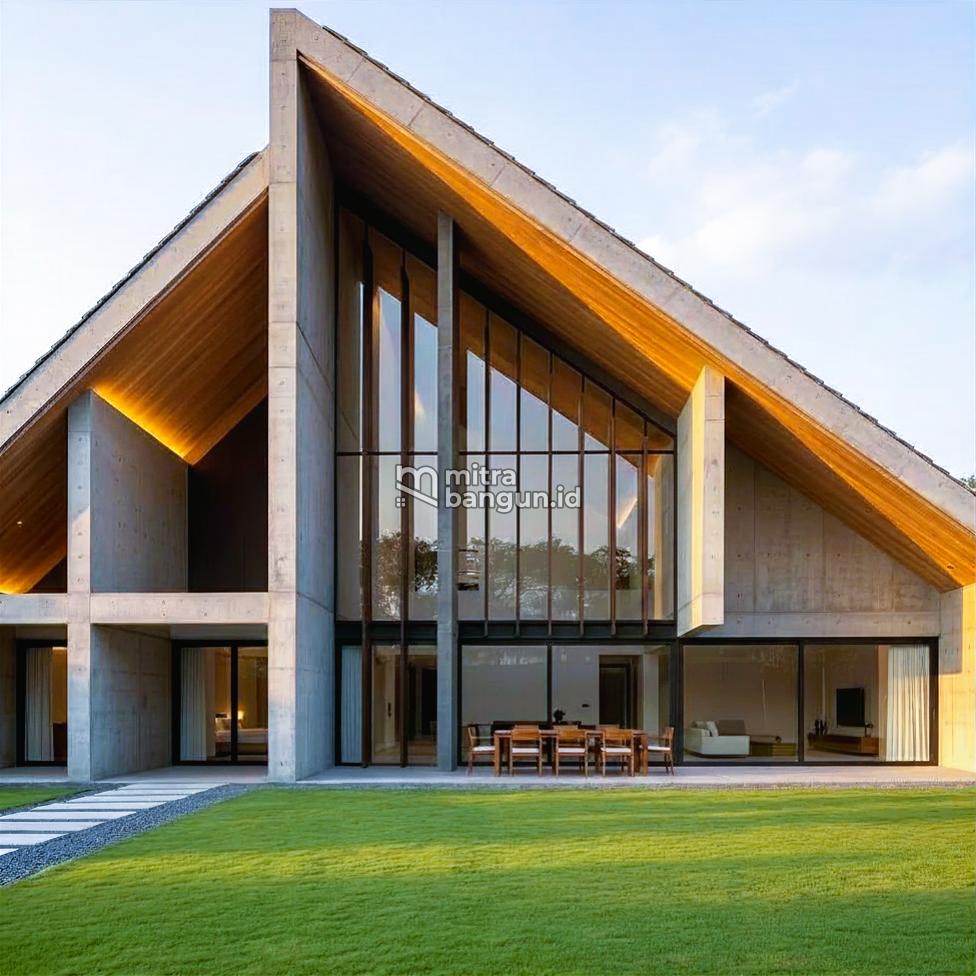 atap rumah modern bentuk palang runcing