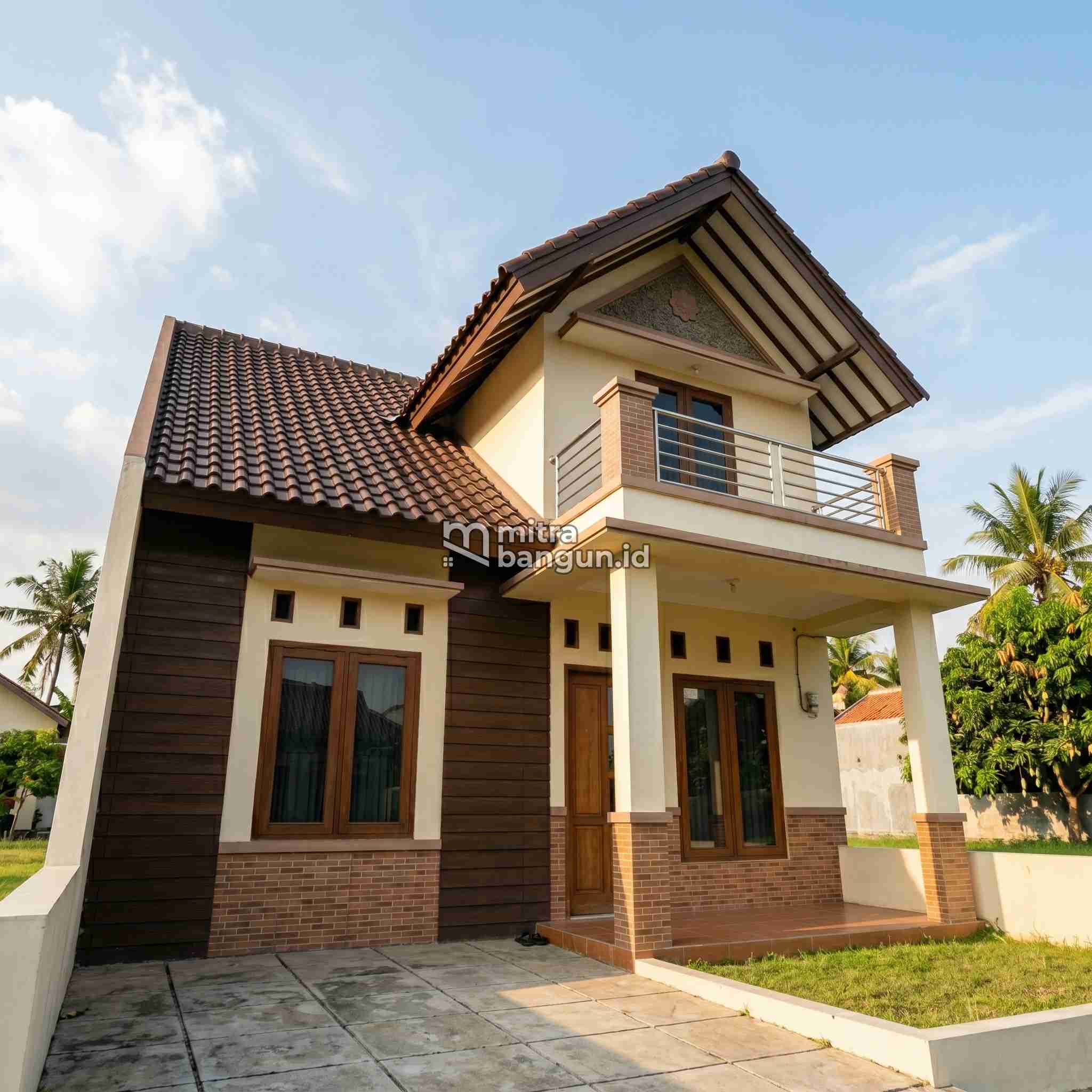 atap rumah modern miring yang kombinasi