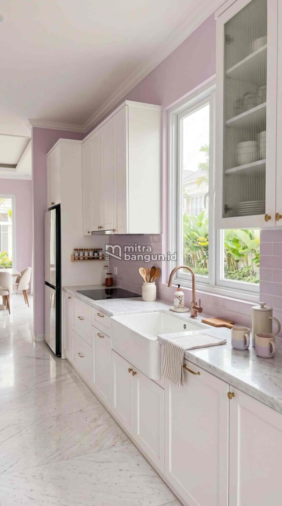 cat dapur warna lilac di rumah