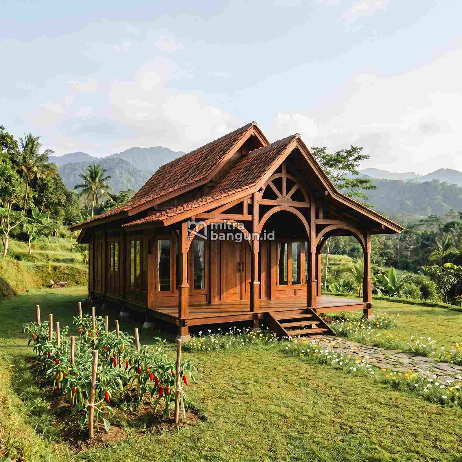 rumah kayu sederhana di desa