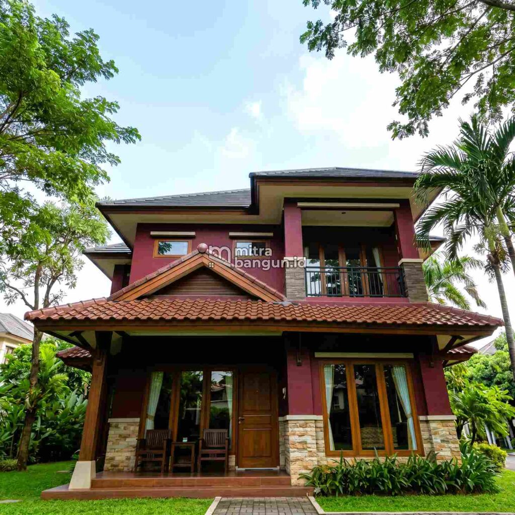 warna cat luar rumah burgundy
