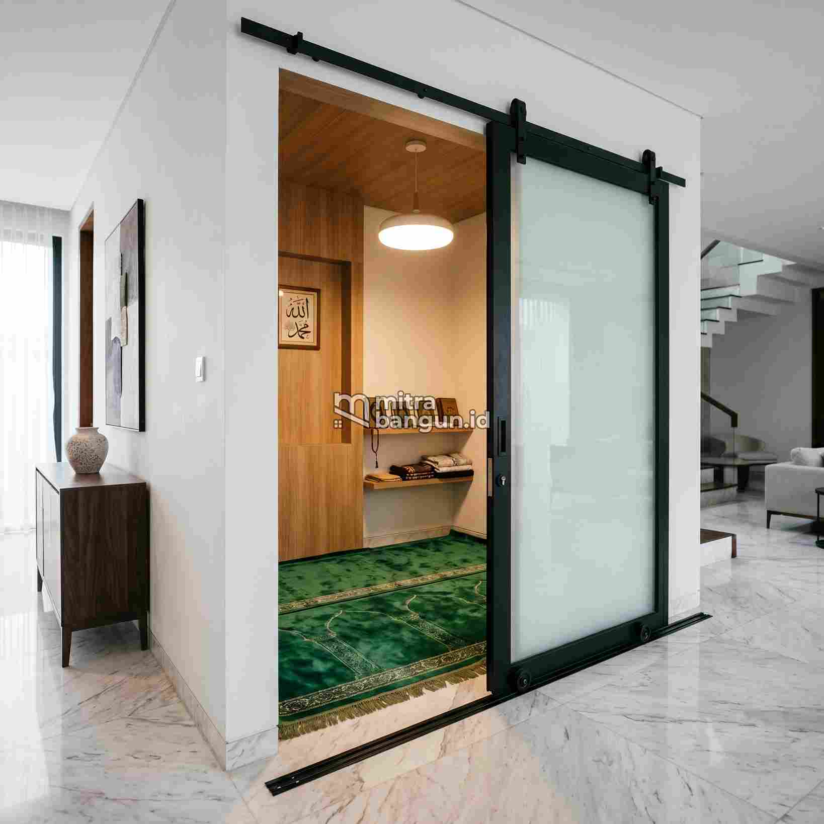 sliding door untuk pintu mushola dalam rumah
